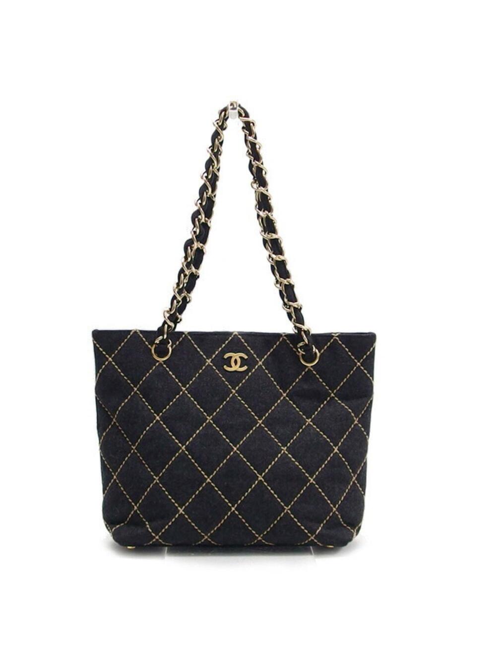 Chanel Surpique Chain Tote Quilted Wool #251643C15B